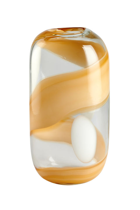 Chiffon, Glasvase amber/weiß/transparent