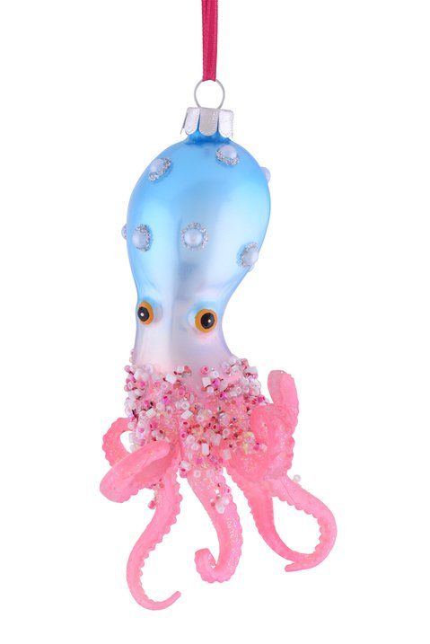 Hänger Oktopus, blau/pink