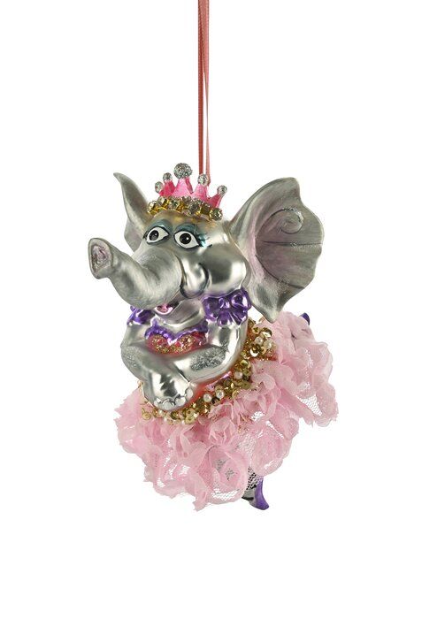 Hänger Elefant Ballerina, grau/rosa