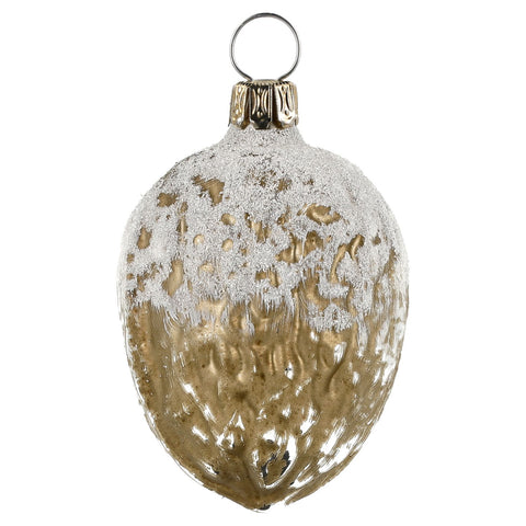 Glas Walnuss mit Glimmer, patiniert