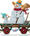 Wagen mit Schneemann