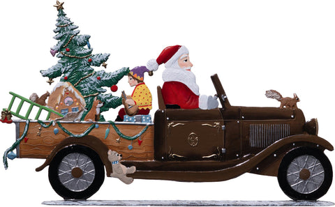 Weihnachtsmann im Pickup Truck