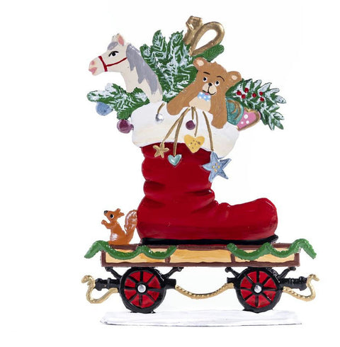 Wagen mit Geschenkstiefel
