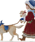 Engel mit Hund im Weihnachtspark