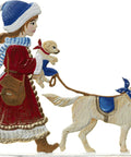 Engel mit Hund im Weihnachtspark